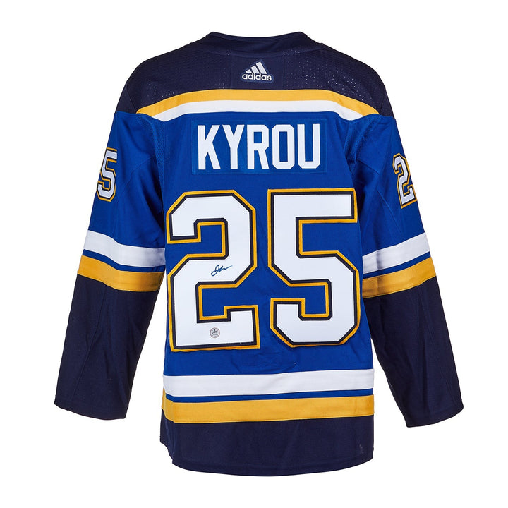 Jordan Kyrou Autographed St Louis Blues adidas Jersey
