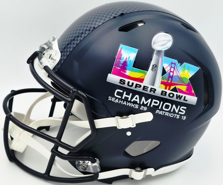Mike Macdonald Signed Seahawks SB LX Full Size Authentic Helmet "Champs"