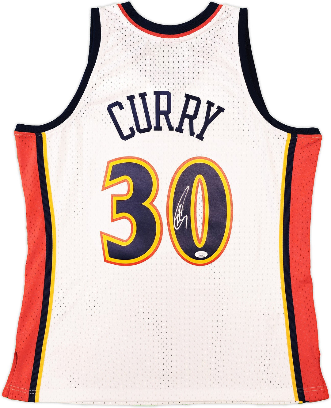 Warriors Stephen Curry Auto White Mitchell Ness 09 Swingman Rookie Jersey L JSA