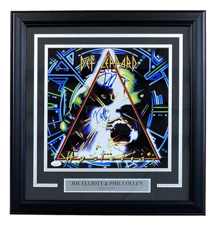 Joe Elliott Phil Collen Signed Framed 12x12 Def Leppard Photo JSA ITP