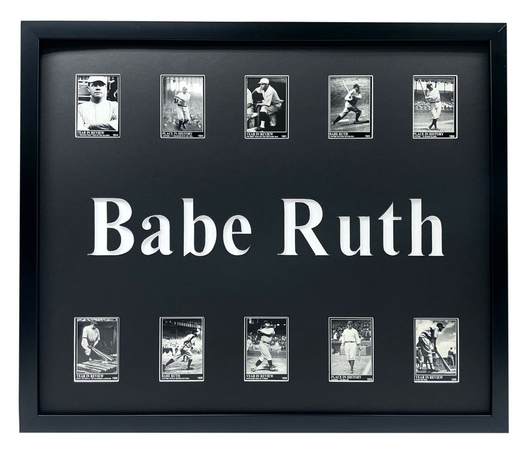 Babe Ruth Framed 10 Baseball Card Collage Lot New York Yankees NY