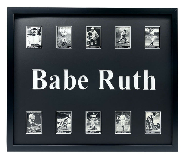 Babe Ruth Framed 10 Baseball Card Collage Lot New York Yankees NY