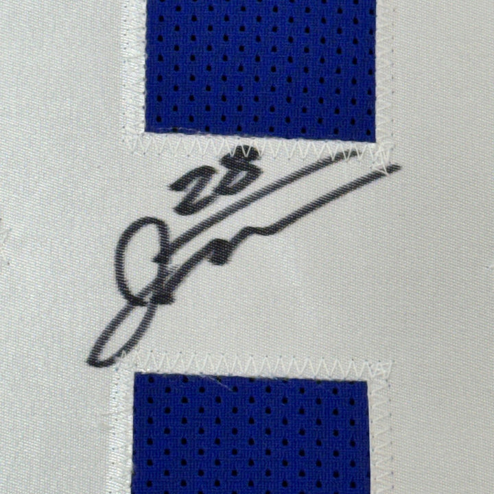 Framed Signed Jonathan Taylor 35x39 Indianapolis Blue Jersey JSA COA