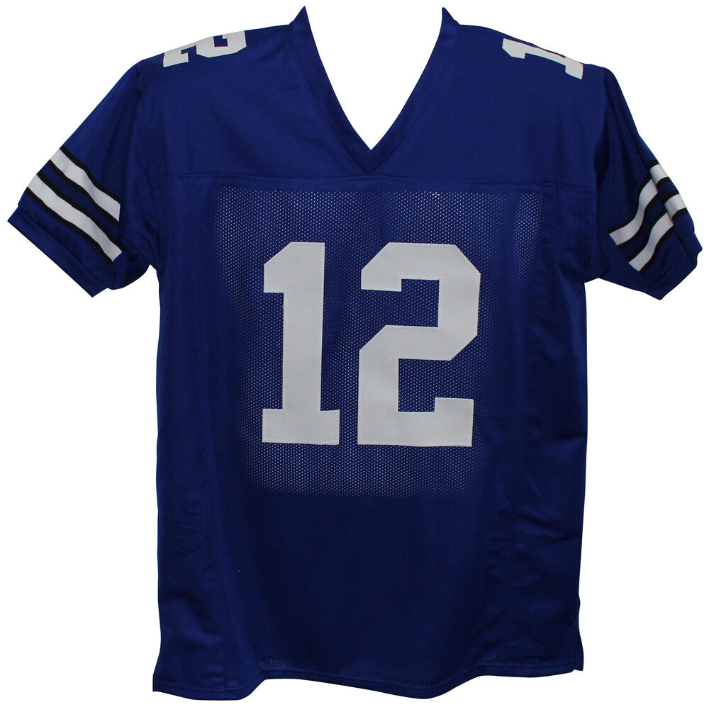 Roger Staubach Autographed/Signed Pro Style Blue XL Jersey BAS 32787