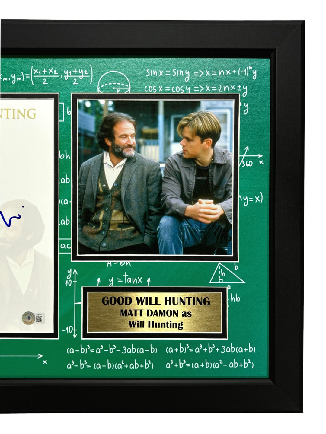 Matt Damon Autographed Good Will Hunting Script Framed Collage BAS COA Photo