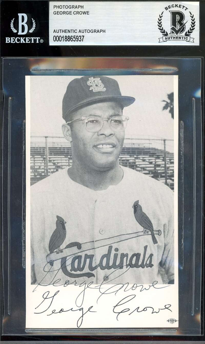 George Crowe Beckett BAS Signed Postcard Photo Autograph Cardinals