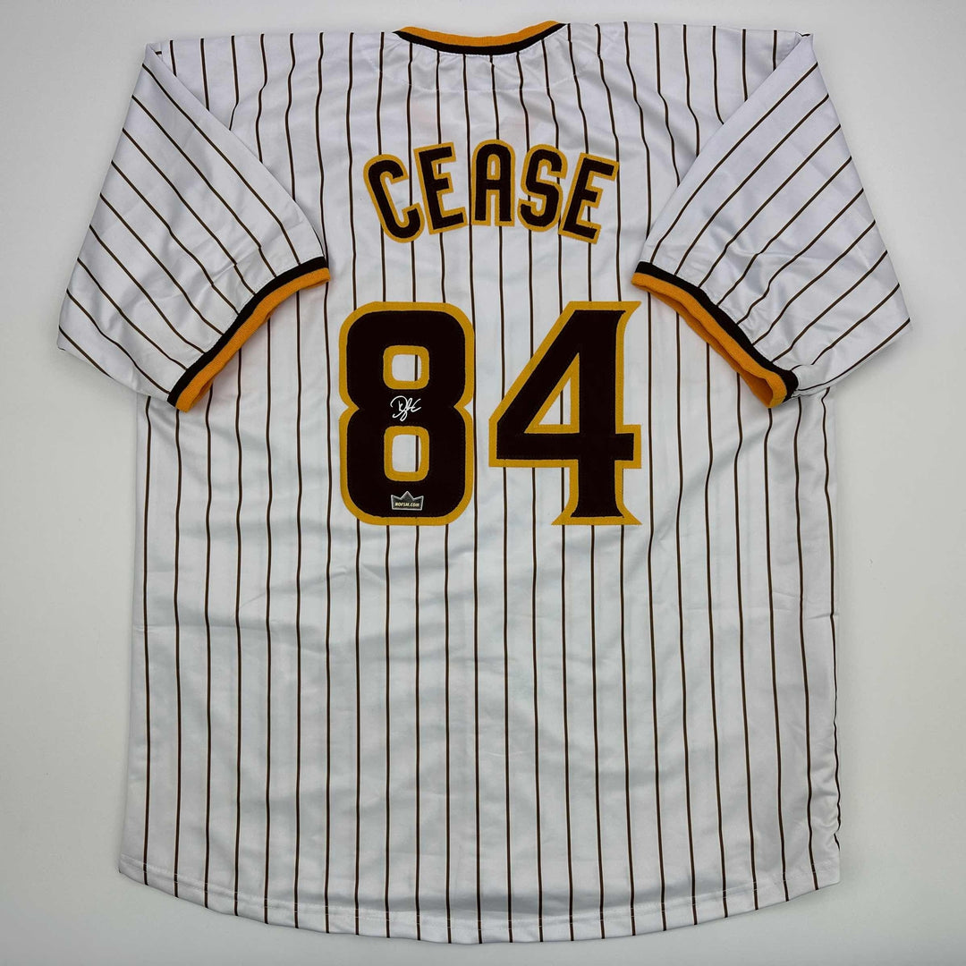 Facsimile Autographed Dylan Cease San Diego Pinstripe Reprint Jersey Men's XL