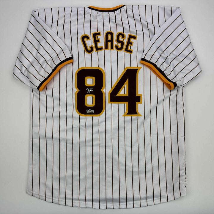 Facsimile Autographed Dylan Cease San Diego Pinstripe Reprint Jersey Men's XL