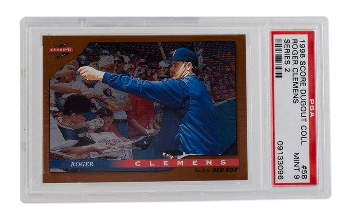 Roger Clemens 1996 Score Dugout #58 Boston Red Sox Baseball Card PSA Mint 9