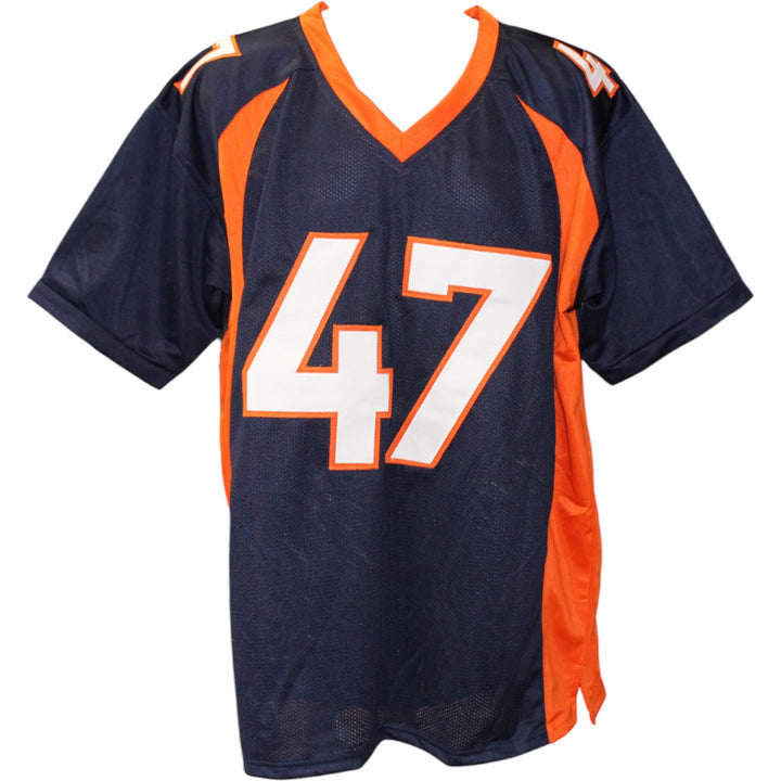 John Lynch Autographed/Signed Pro Style Blue XL Jersey Beckett Witness 51437