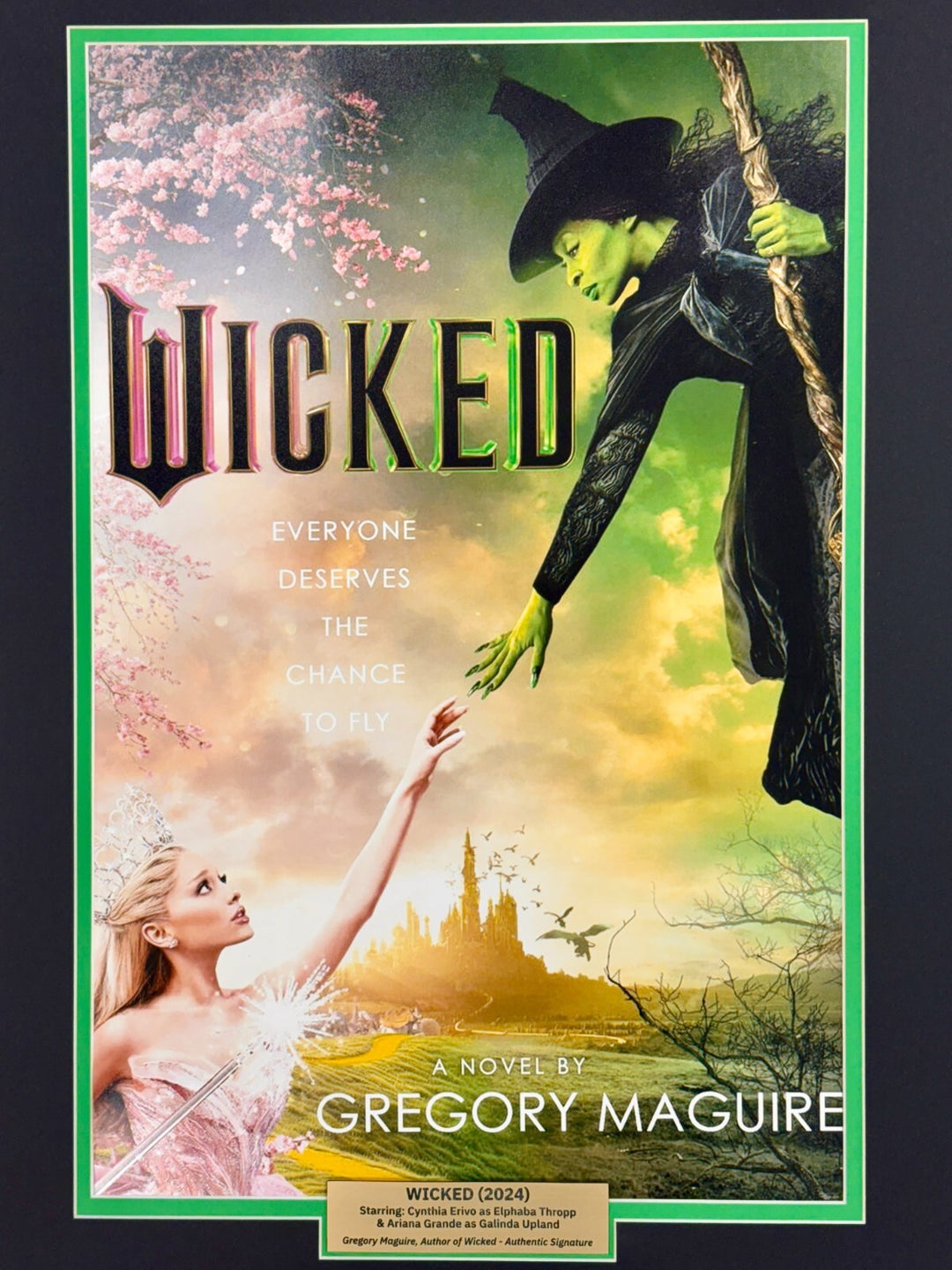Gregory Maguire Autographed Wicked Book Cover Framed Collage JSA COA Movie Photo