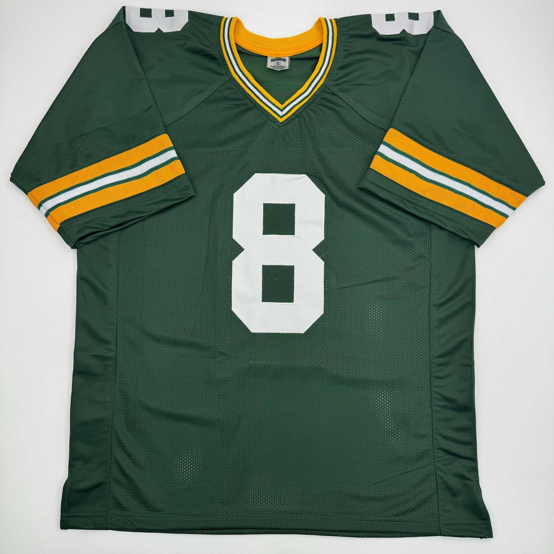 Autographed/Signed Josh Jacobs Green Bay Green Football Jersey Beckett BAS COA