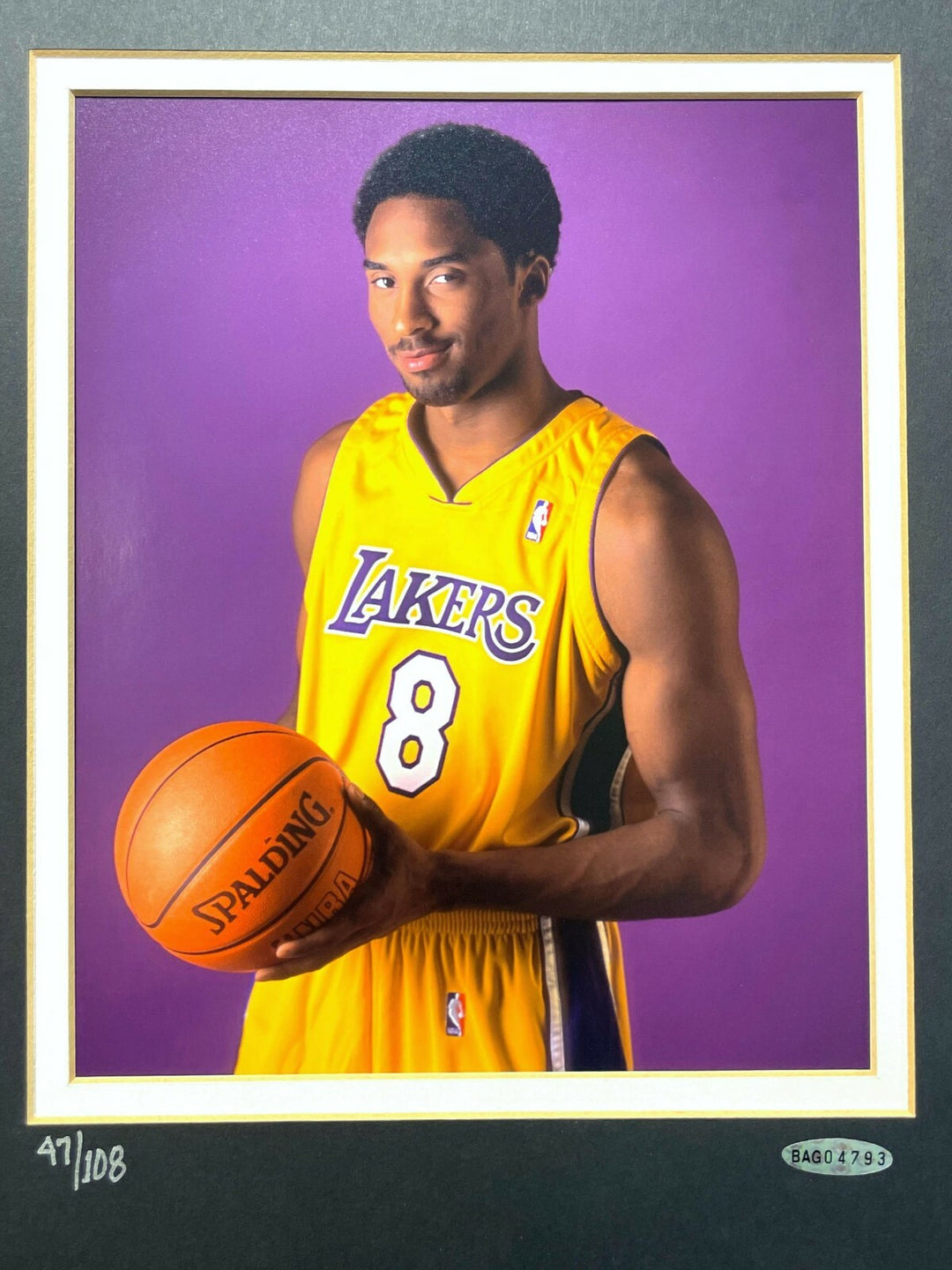 Kobe Bryant Autographed & Final Lakers Game Used Confetti Framed #D 1/1 UDA COA