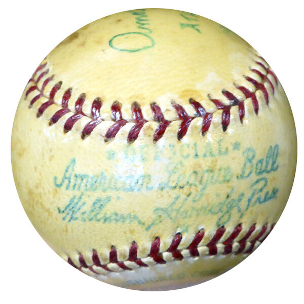 Amos Strunk Auto Official AL Harridge Baseball Philadelphia A's Vintage Beckett
