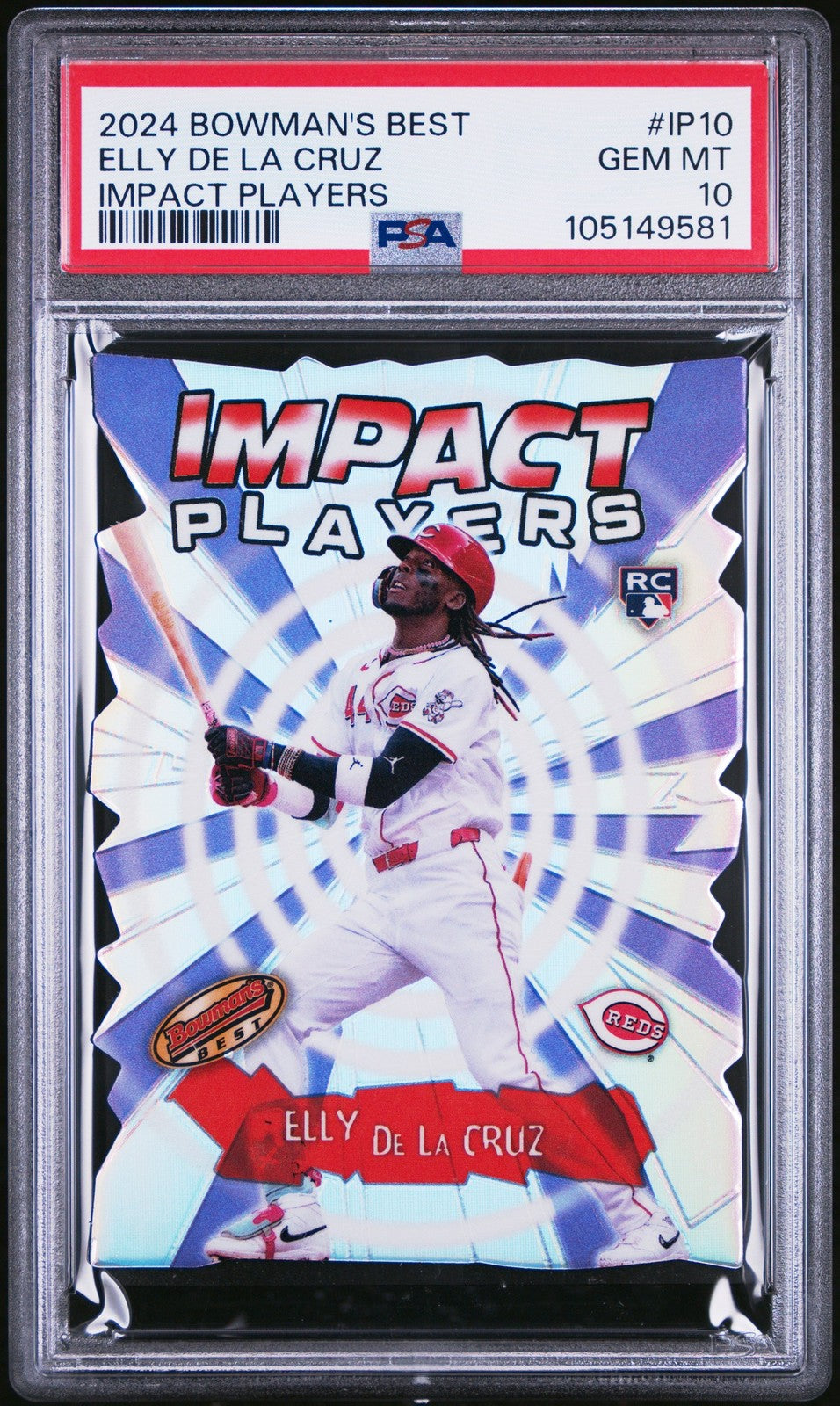 Graded 2024 Bowmans Best Elly De La Cruz #IP10 Impact RC Card PSA 10