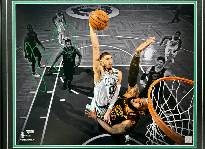 Jayson Tatum Autographed Boston Celtics 16x20 Photo Framed Signed COA vs. LeBron