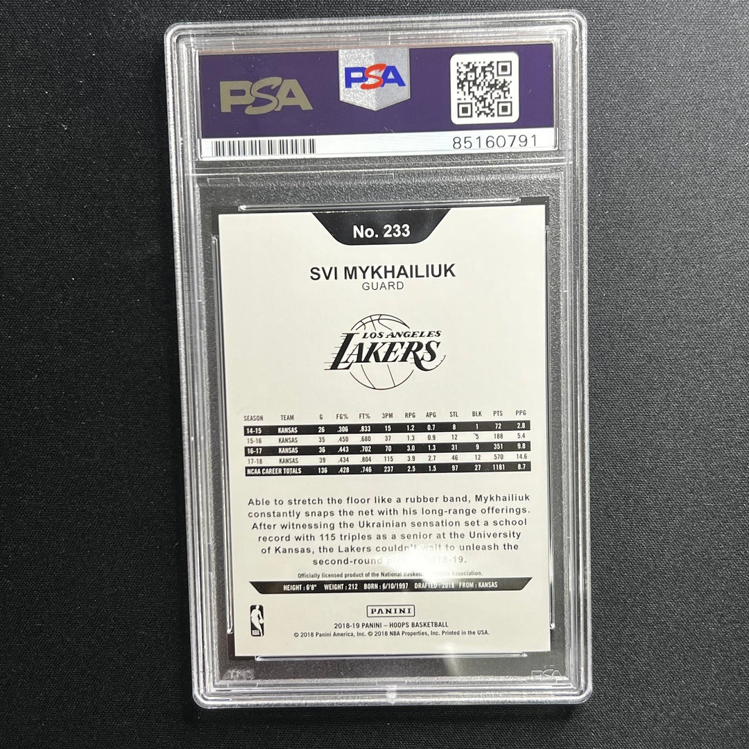 2018-19 Panini Hoops #233 Svi Mykhailiuk Signed Card AUTO 10 PSA Slabbed RC Lake