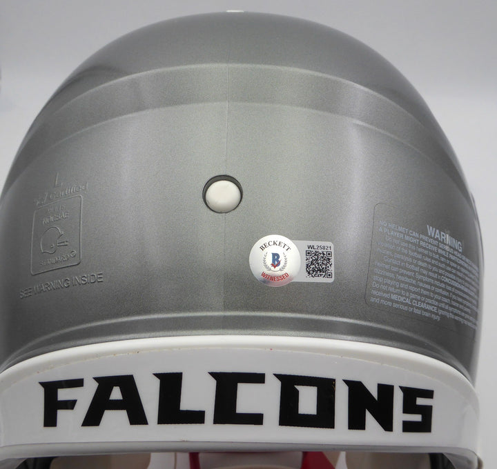 Kyle Pitts Signed Atlanta Falcons Flash Silver Full Size Helmet Beckett QR