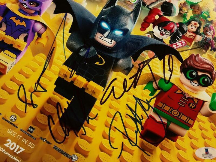 THE LEGO BATMAN MOVIE Cast (10) Signed 11x17 Photo ARNETT CAREY Beckett BAS COA
