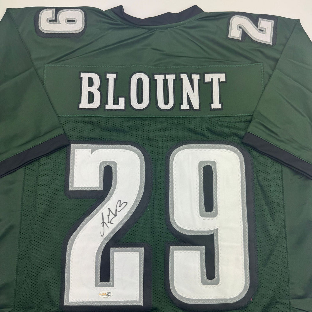 Autographed/Signed LeGarrette Blount Philadelphia Green Jersey JSA COA
