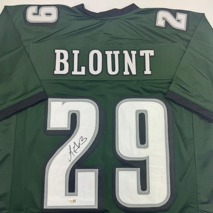 Autographed/Signed LeGarrette Blount Philadelphia Green Jersey JSA COA