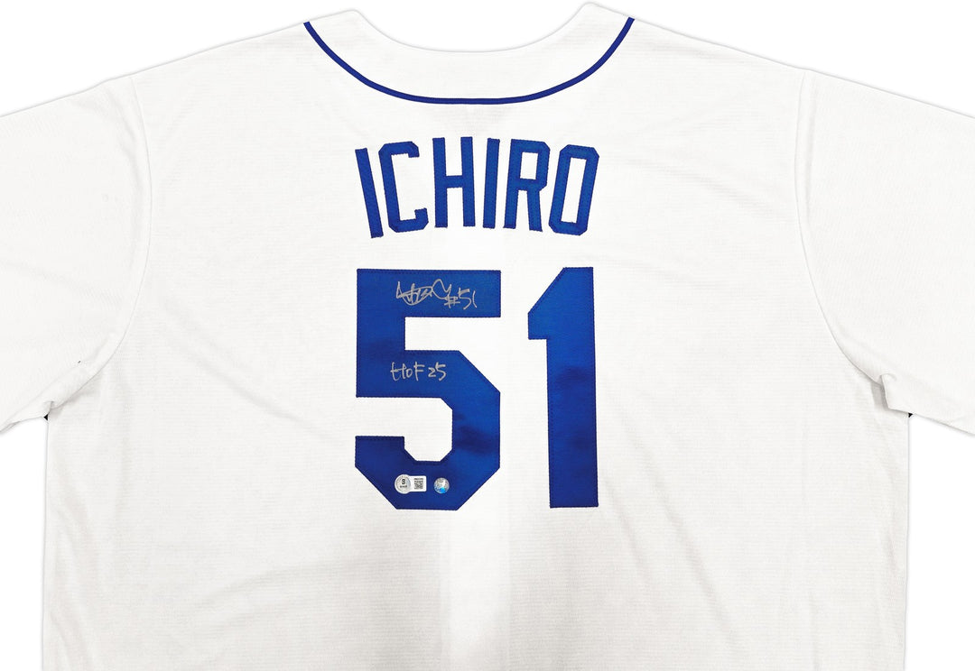 Mariners Ichiro Suzuki Auto White Nike Cooperstown Collect Jersey 2X HOF 25 BAS