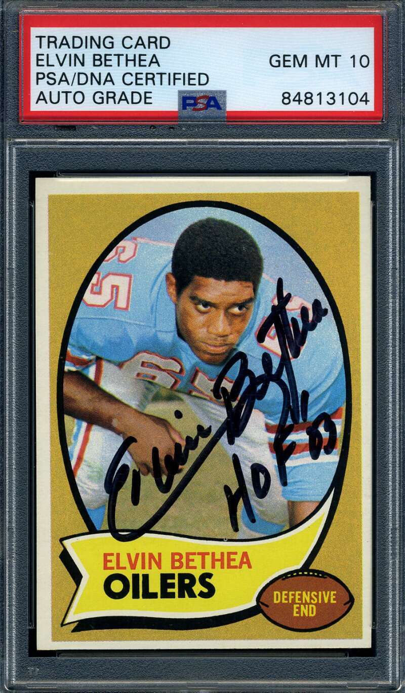 Elvin Bethea Gem Mint 10 PSA DNA Signed 1970 Topps Rookie Autograph