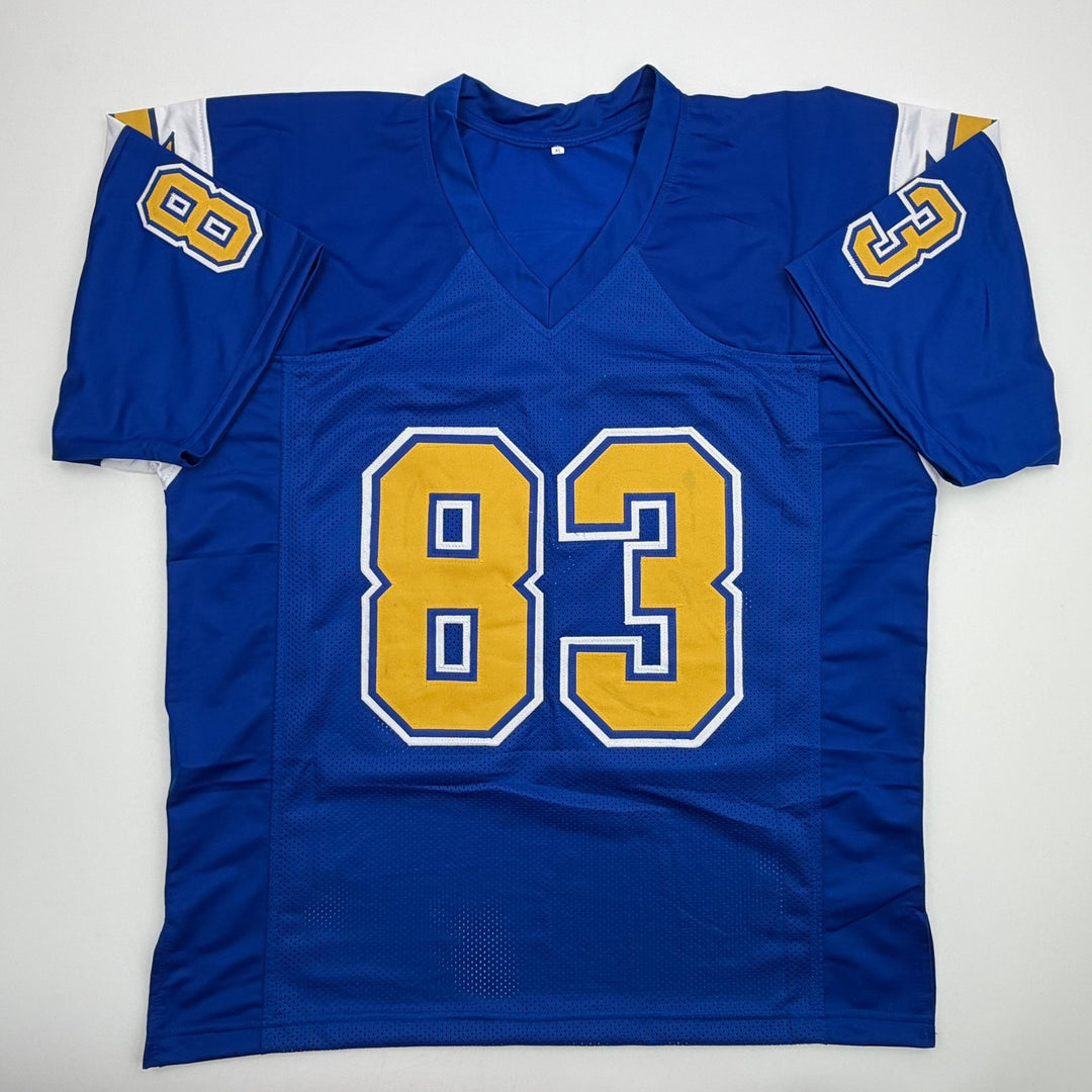 Autographed/Signed John Jefferson Los Angeles San Diego Blue Jersey Beckett COA