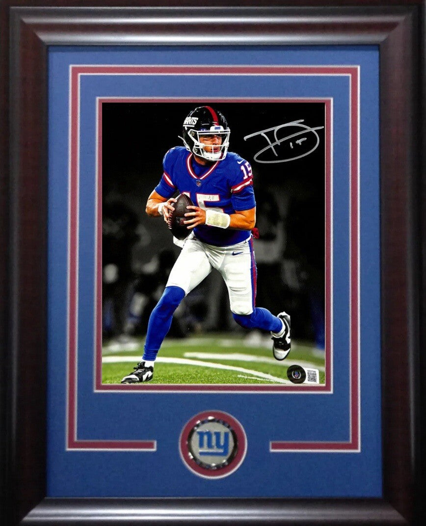 Tommy Devito Signed 8x10 Framed Photo NY Giants Auto BAS Beckett Ship Christmas