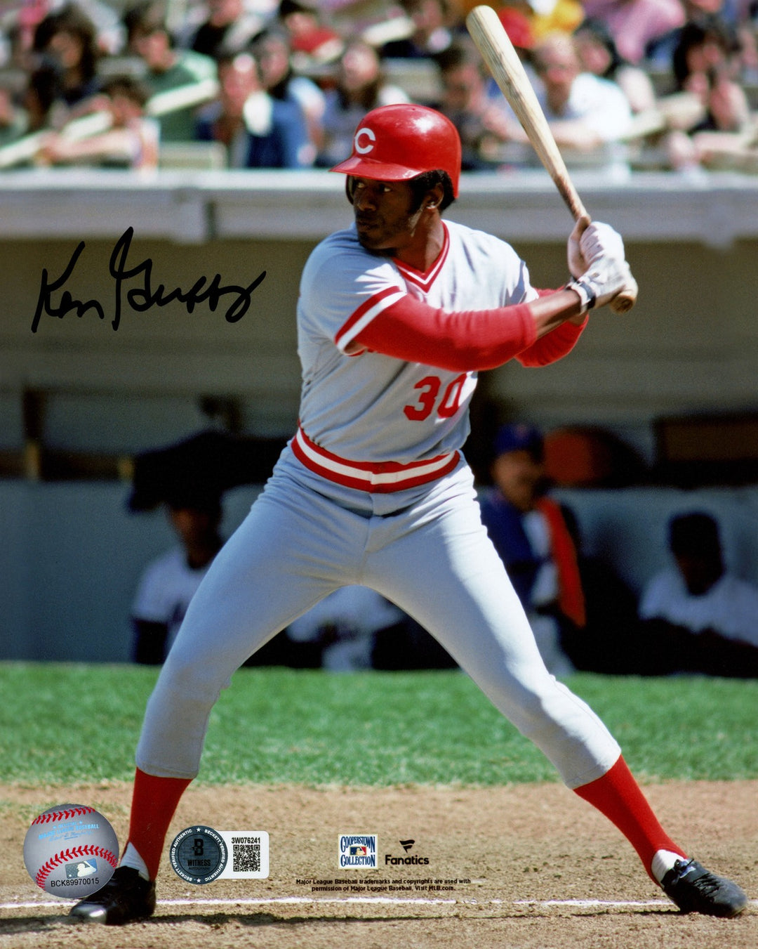 Ken Griffey Sr. Signed 8x10 Photo Cincinnati Reds Beckett BAS Witness