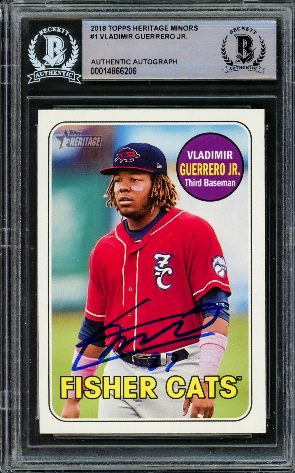 Vladimir Guerrero Jr. Auto Signed 2018 Topps Heritage Minor League RC 1 Beckett