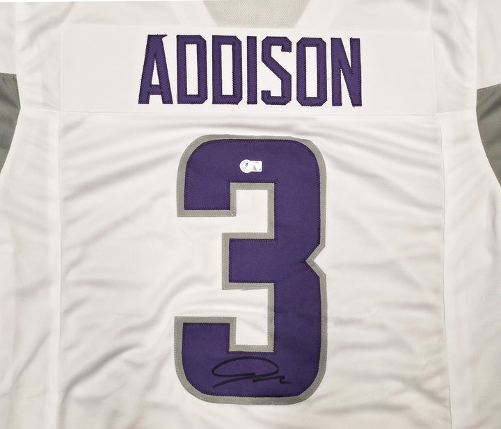 Minnesota Vikings Jordan Addison Signed White Jersey Beckett BAS QR