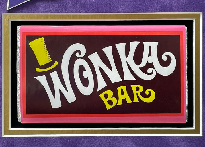 Willy Wonka Kids x5 Signed Wallpaper Framed Gobstopper Bar Collage JSA COA Auto