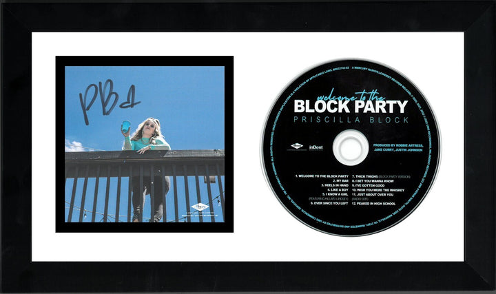 Priscilla Block signed 2022 Welcome To The Block Party 4x4 Art Card/CD Framed