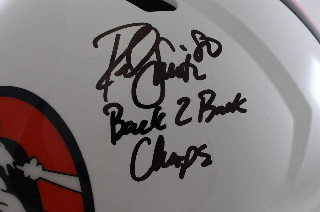 Ed McCaffrey Rod Smith Signed Denver Broncos F/S Alt 23 Helmet Beckett 56362