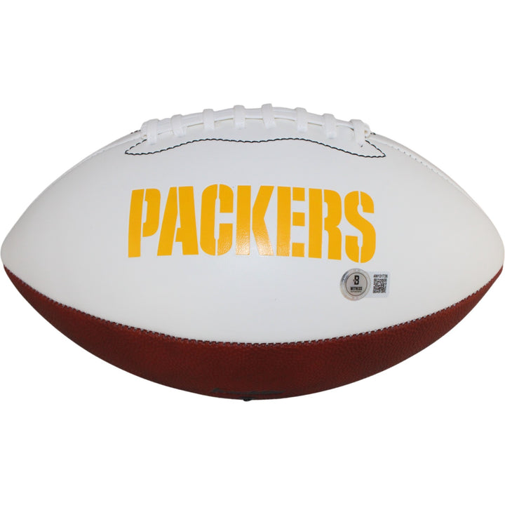 Sterling Sharpe Autographed Green Bay Packers Logo Football HOF Beckett W 53896