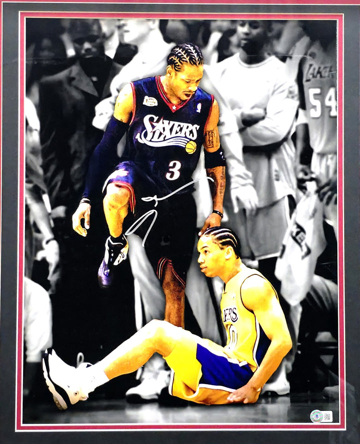 Allen Iverson Signed Framed 16x20 Photo 76ers (Damaged) Beckett Wit #W997620
