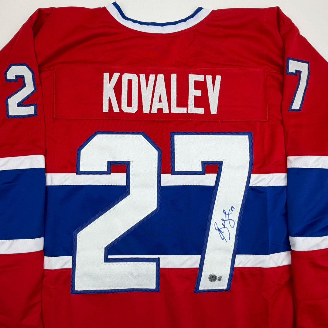 Autographed/Signed Alexei Alex Kovalev Montreal Red Jersey Beckett BAS COA