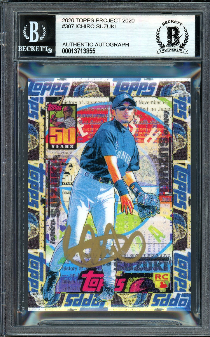 Ichiro Suzuki Auto Topps Project 2020 Tyson Beck Card 307 Mariners Gold /10 BAS