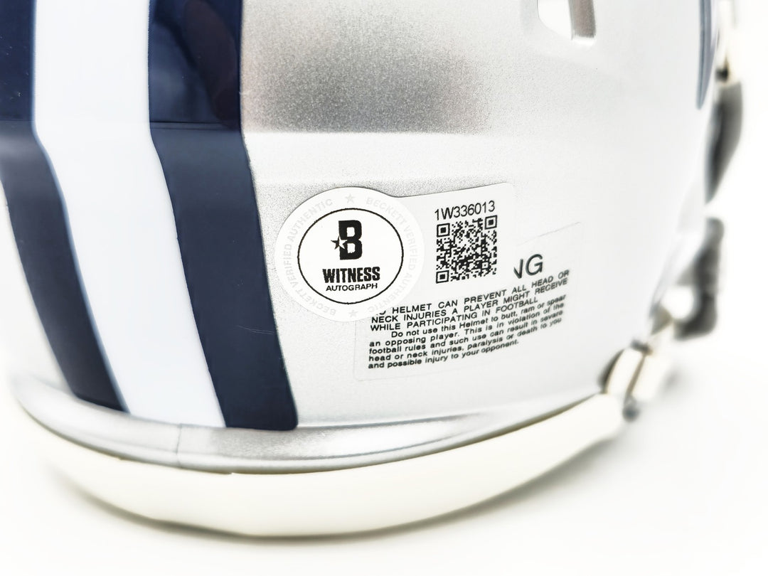 Dez Bryant Signed Dallas Cowboys Silver Speed Mini Helmet Beckett Witness