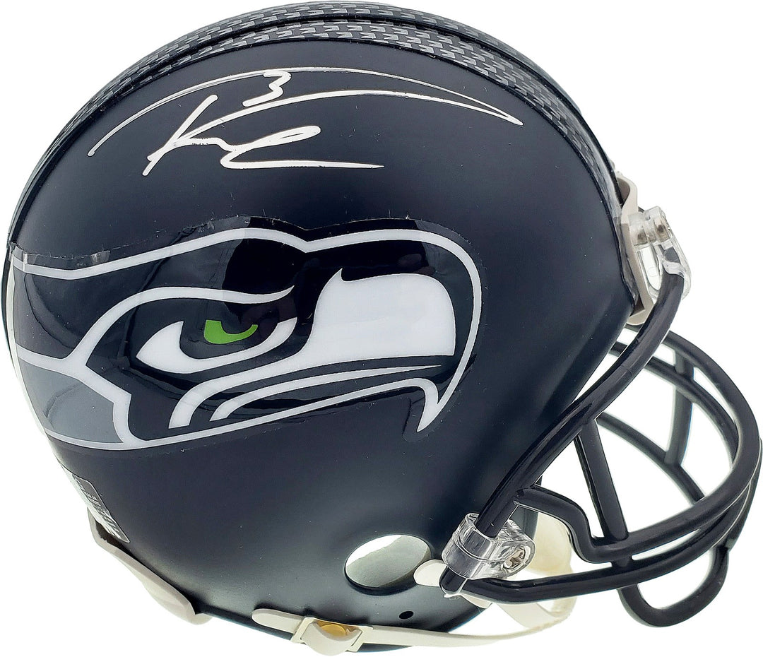 Russell Wilson Autographed Signed Seattle Seahawks Mini Helmet In Silver RW Holo