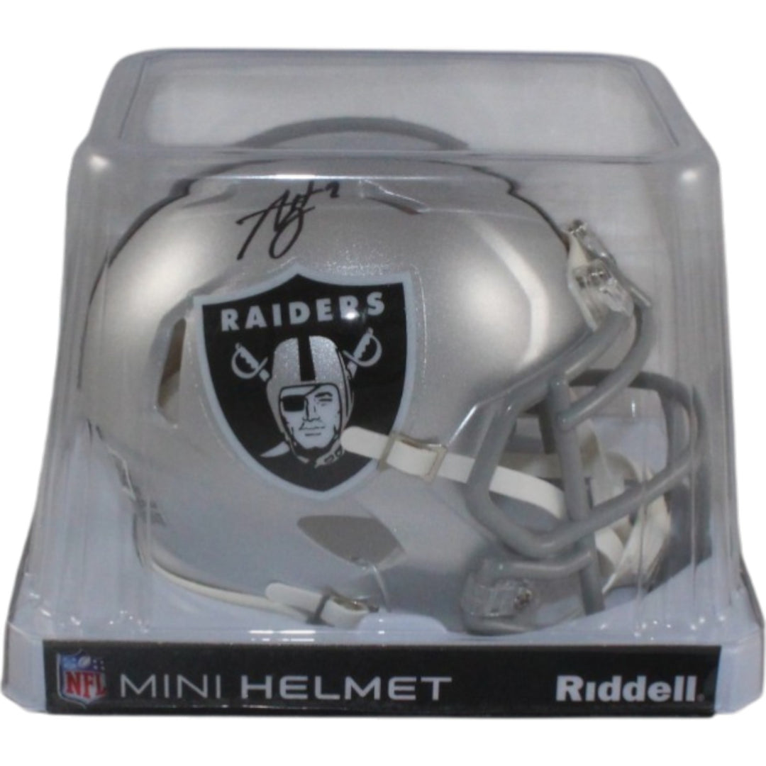 Ashton Jeanty Autographed Las Vegas Raiders Mini Helmet Beckett Witness 55272