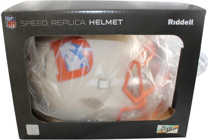 John Elway Autographed Denver Broncos F/S Retro Helmet Beckett Witness 55392