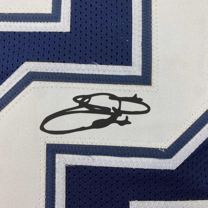 Facsimile Autographed Emmitt Smith Dallas Blue Reprint Jersey Size Men's XL