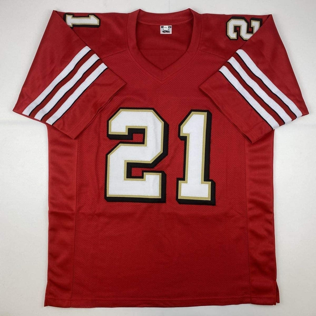 Autographed/Signed FRANK GORE San Francisco Red Jersey Beckett BAS COA