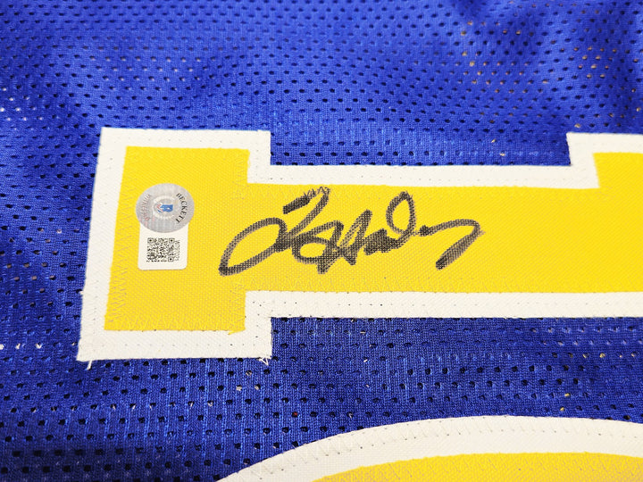 Golden State Warriors Tim Hardaway Autographed Signed Blue Jersey Beckett Wit