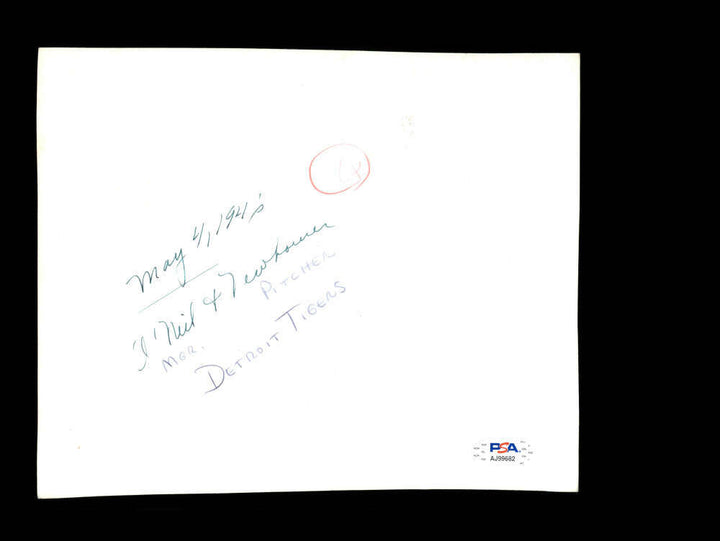 Hal Newhouser PSA DNA Signed 8x10 Original 1946 Wire Photo Tigers Autograph