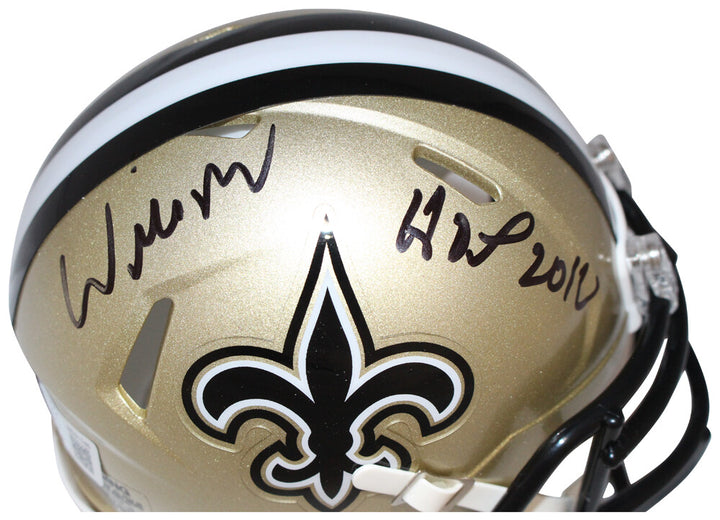 Willie Roaf Signed New Orleans Saints TB Mini Helmet Beckett 40610