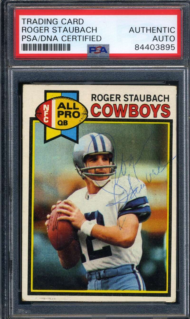 Roger Staubach PSA DNA Cert Vintage Signed 1979 Topps Autograph
