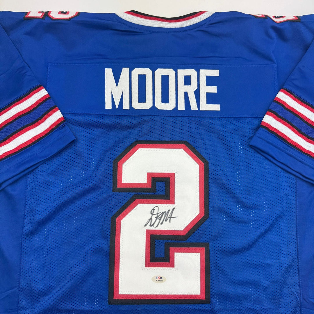 Autographed/Signed D.J. DJ Moore Buffalo Blue Football Jersey PSA/DNA COA
